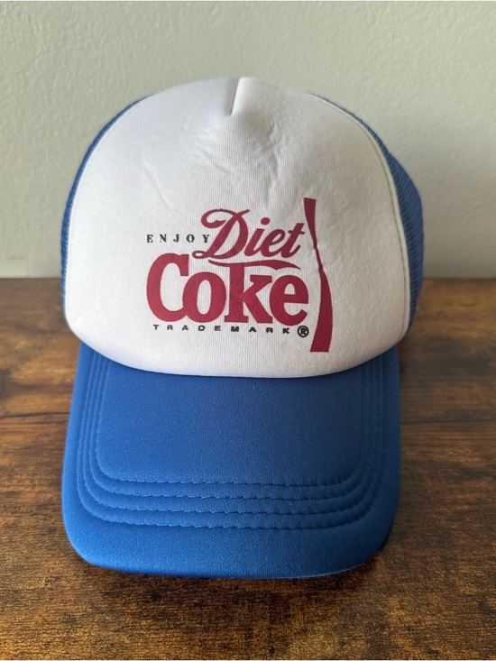 Accessories - Blue Diet Coke Mesh Trucker Hat White Front with Red Writing Adjustable NEW